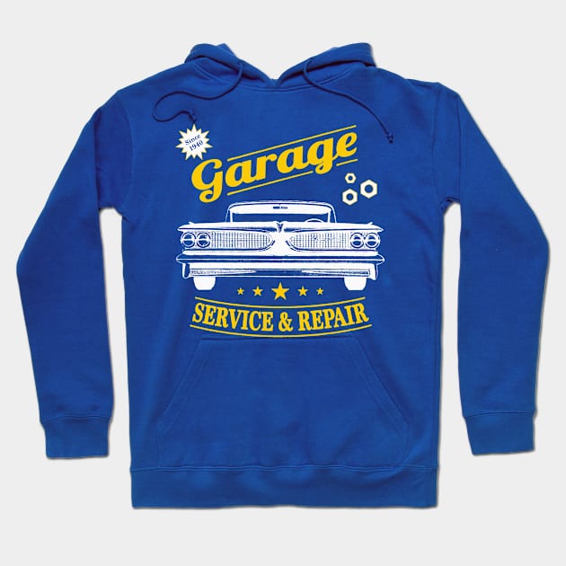 Classic car garage Hoodie by Noresart